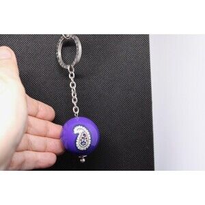 Vera Bradley Have A Ball Keychain Key Ring "SIMPLY VIOLET" Purple Paisley